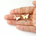 Amazon hot sale charm partying jewelry gold plated butterfly necklace colorful high quality stainless steel butterfly necklace